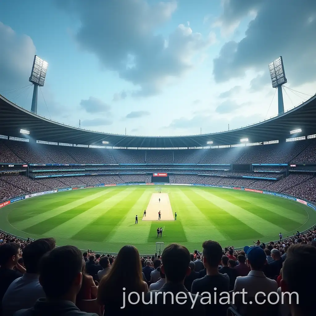 Crowded-Cricket-Stadium-with-Team-India-Playing-Cricket