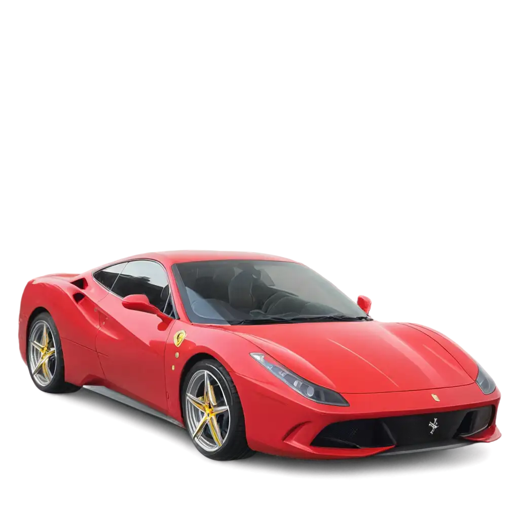 a red ferrari car with yellow stars in front