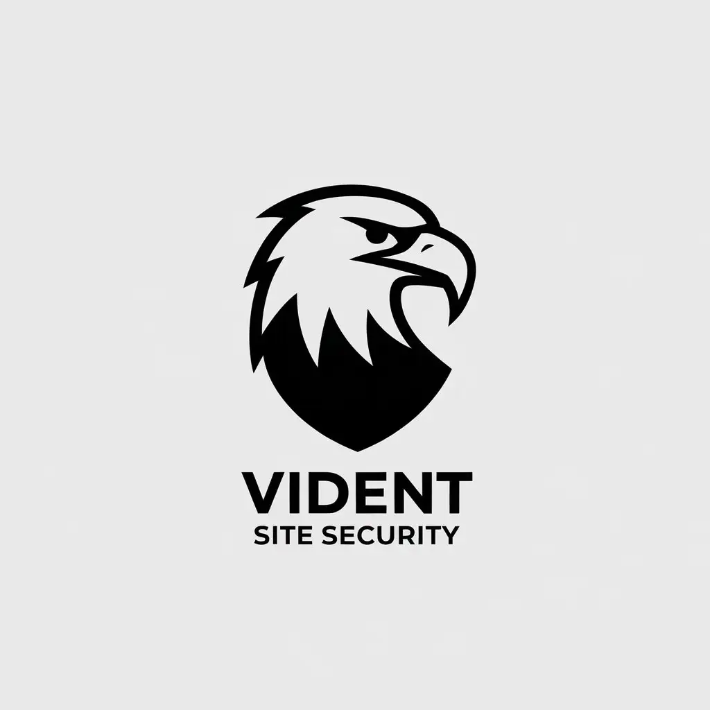 LOGO Design for Vident Site Security Minimalistic Eagle Head with Technology Theme