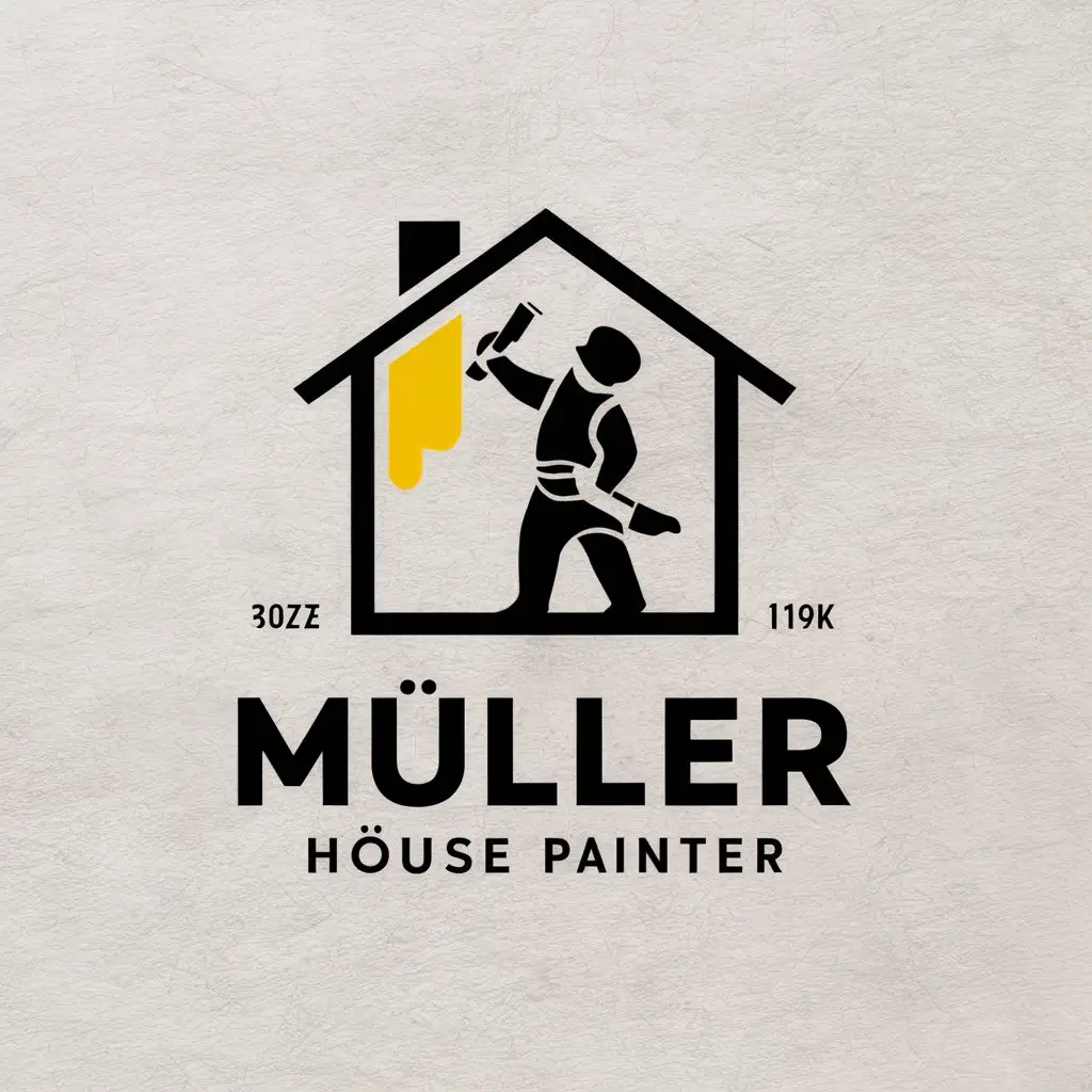 a vector logo design,with the text "Muller", main symbol:House painter,Moderate,be used in Construction industry,clear background