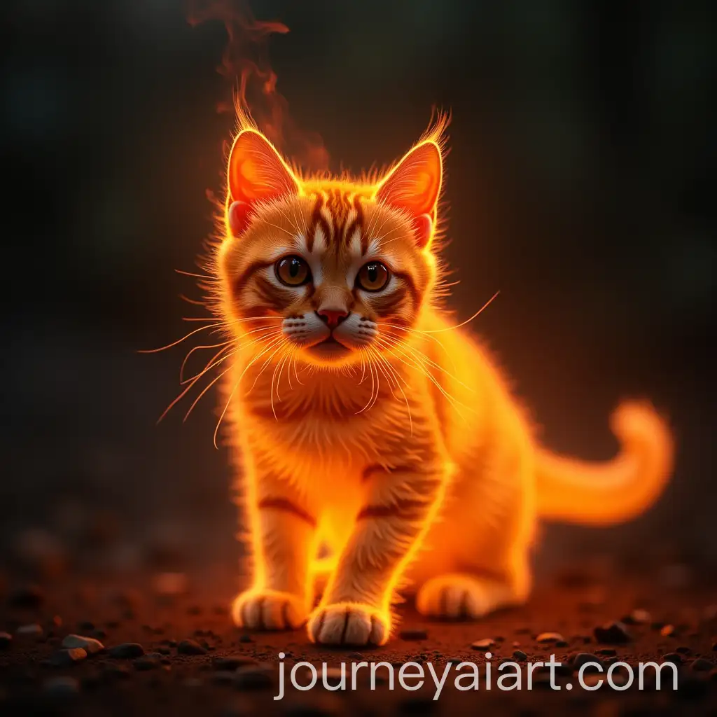 A-Mystical-Fire-Cat-with-Fiery-Fur-and-Glowing-Eyes