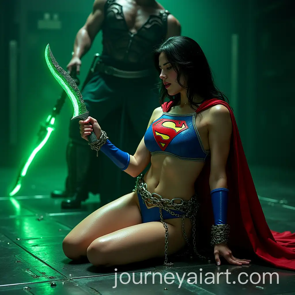 Supergirl-Struggling-Against-Kryptonite-Chains-in-Villains-Lair