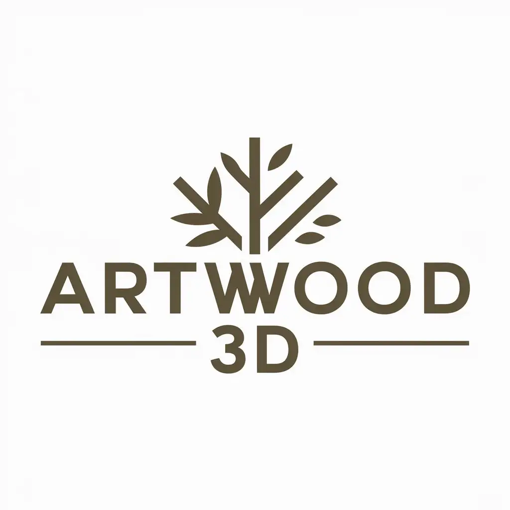 a logo design,with the text "Artwood 3d", main symbol:Tree,Moderate,be used in Wooden items industry,clear background