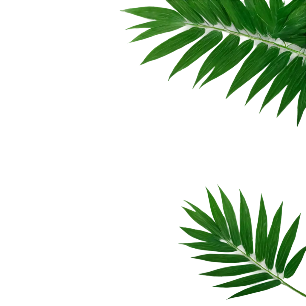 Palm leaves isolated on white background