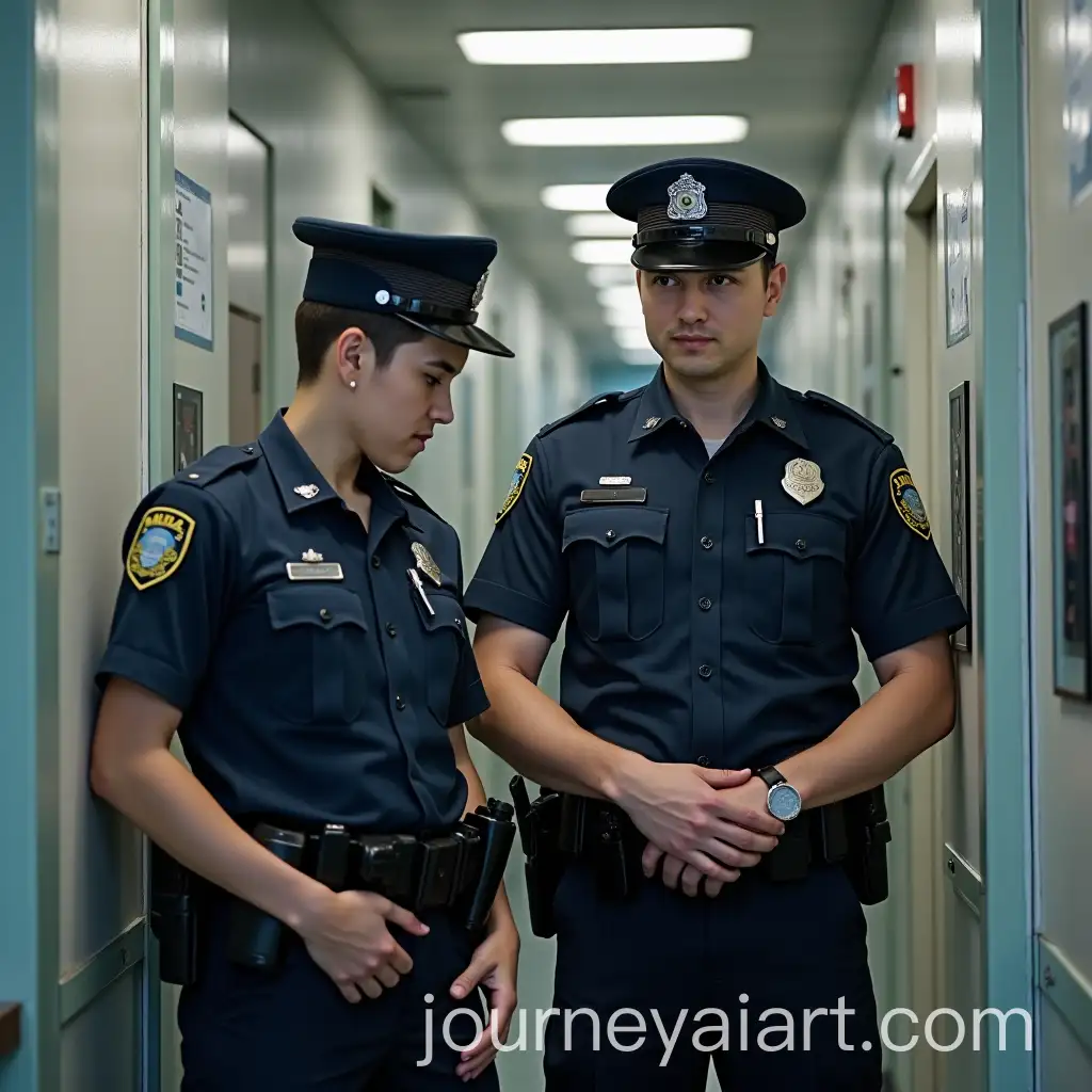 Police-Officer-Marking-Attendance-and-Receiving-Equipment-in-the-Station
