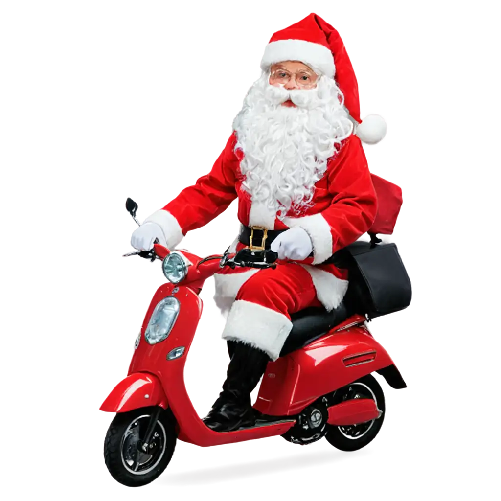 Scooter-with-Santa-Claus-on-Top-Festive-PNG-Image-for-Creative-Designs-and-Holiday-Promotions