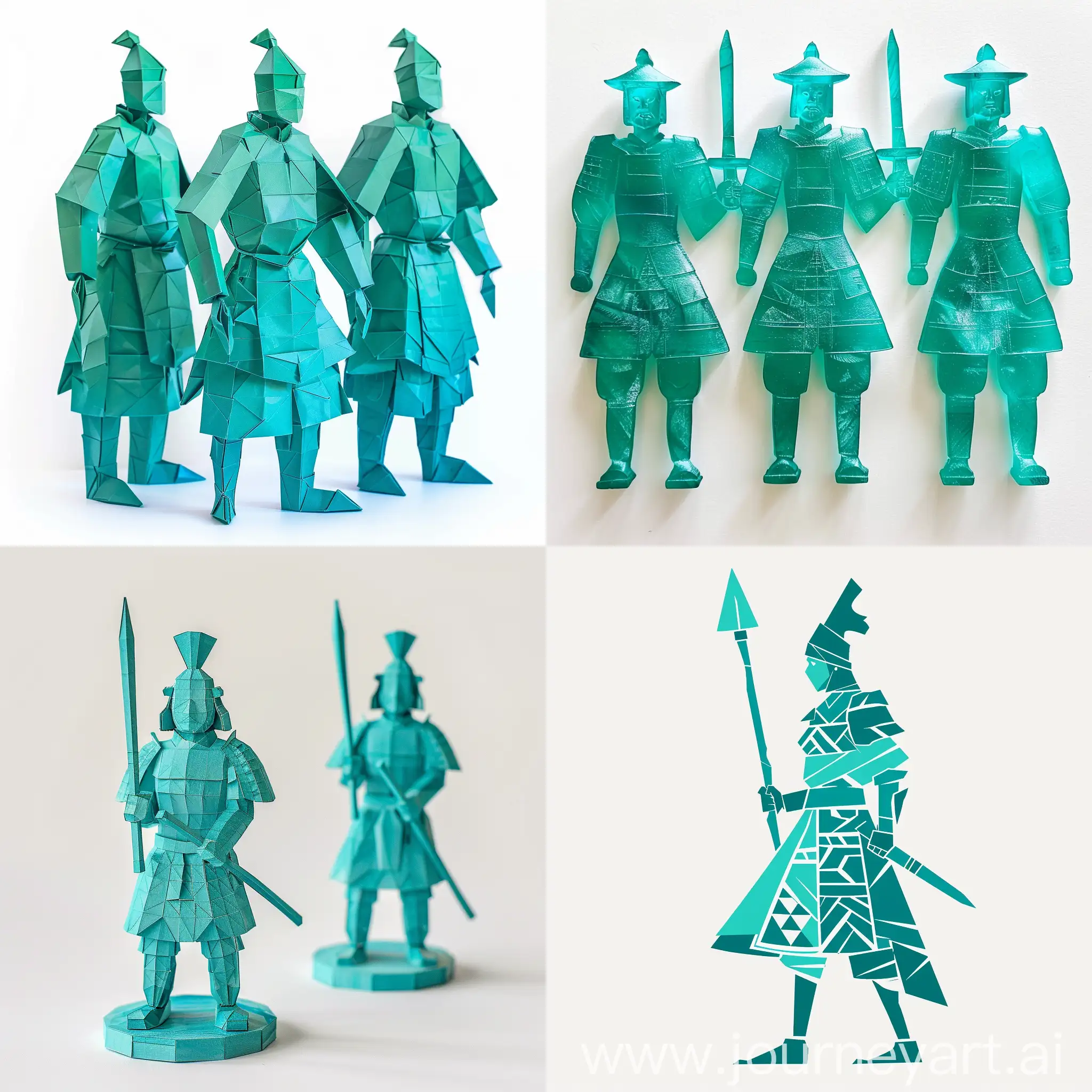 Geometric-Soldiers-of-Liava-in-Turquoise-on-White-Background