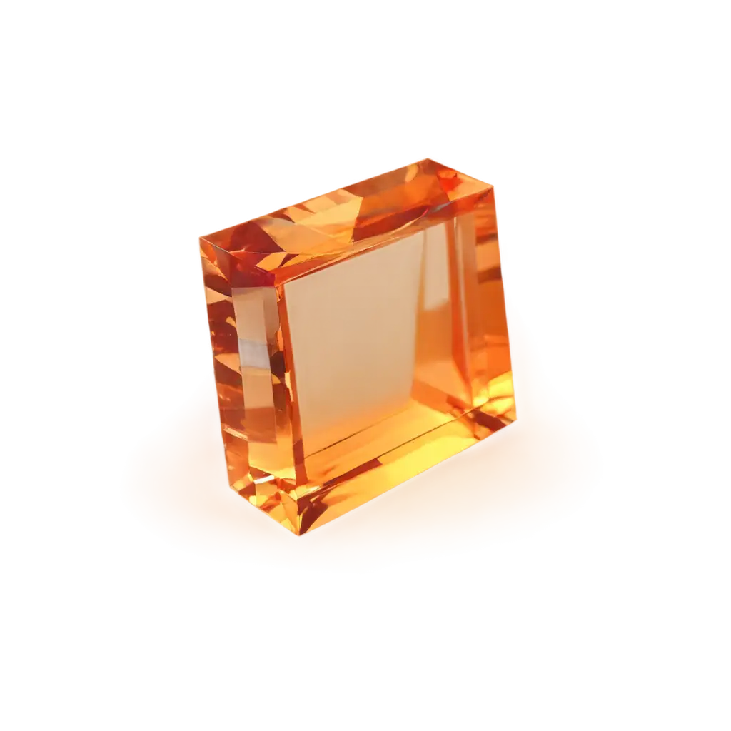 square-shaped long orange crystal no opacity