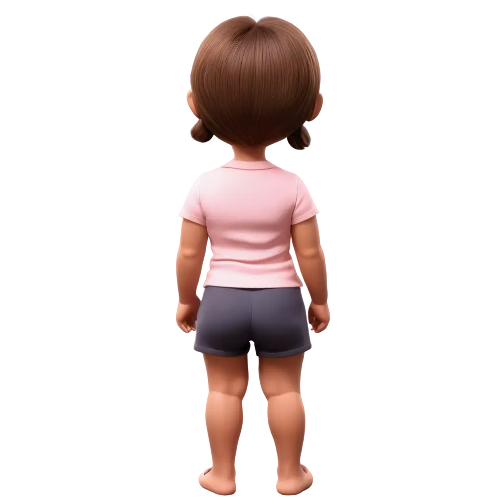 3D-Cartoon-Baby-Girl-Facing-Right-Back-High-Quality-PNG-Image-for-Versatile-Use