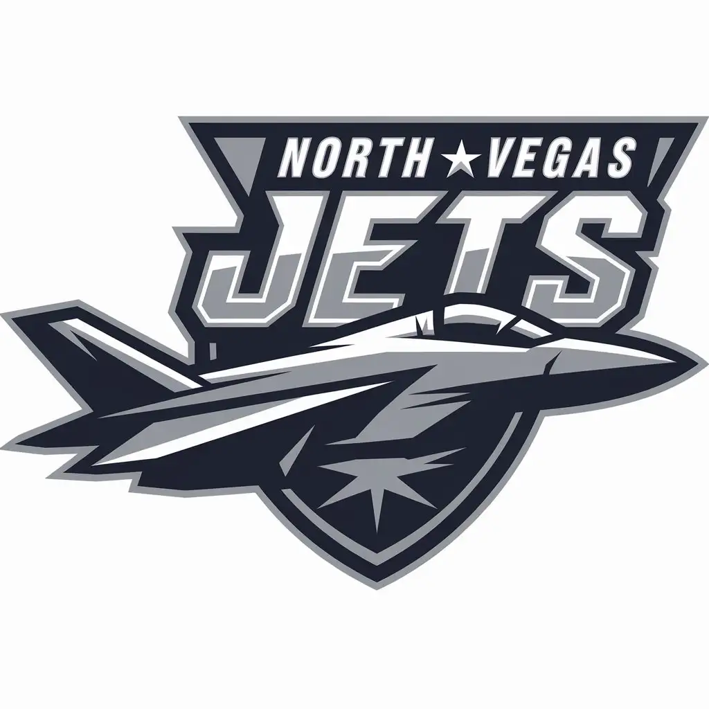 LOGO Design for North Vegas Jets Aggressive Fighter Jet Theme for American Football Team