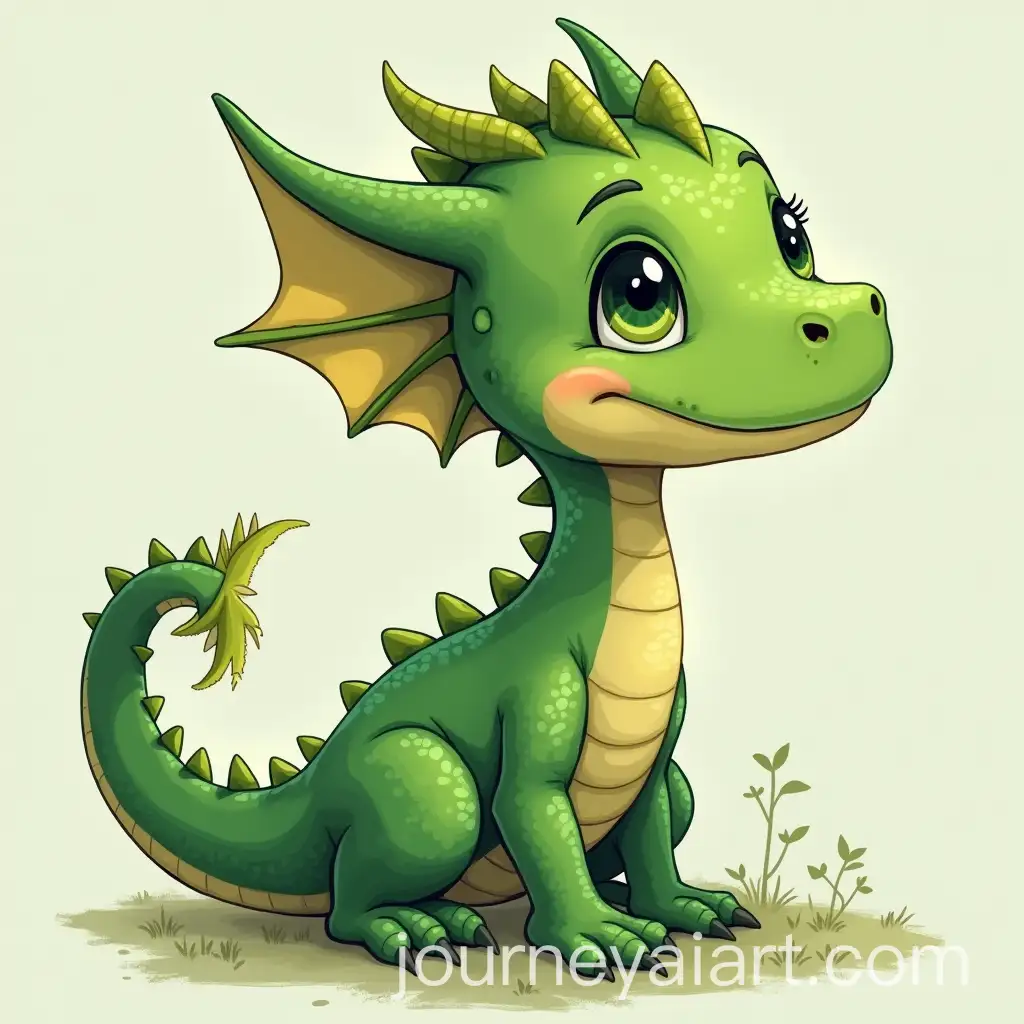 Illustration-of-a-Young-Green-Dragon-in-a-Fantasy-Setting