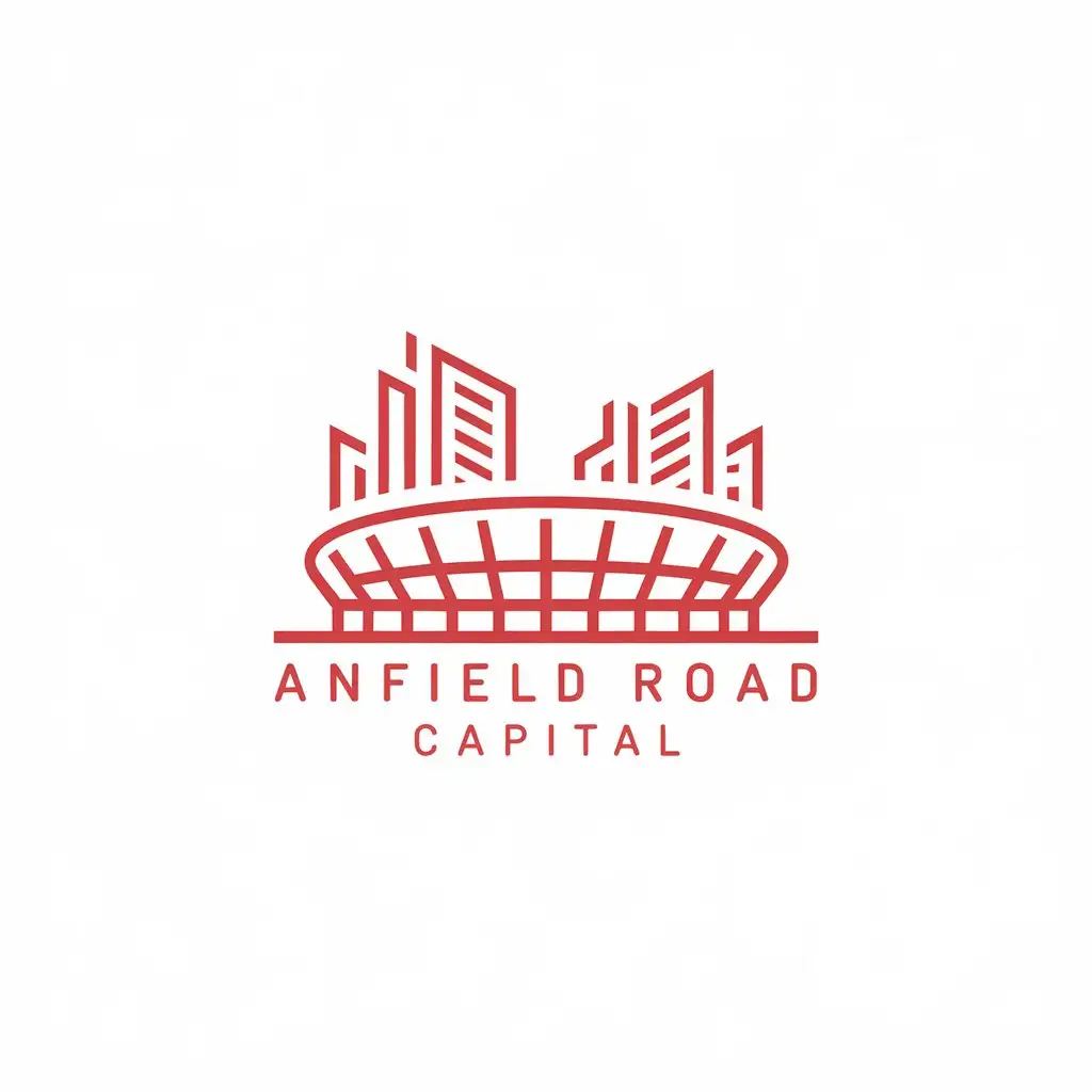 LOGO Design for Anfield Road Capital Soccer Stadium Apartment Buildings in Red for Real Estate Industry