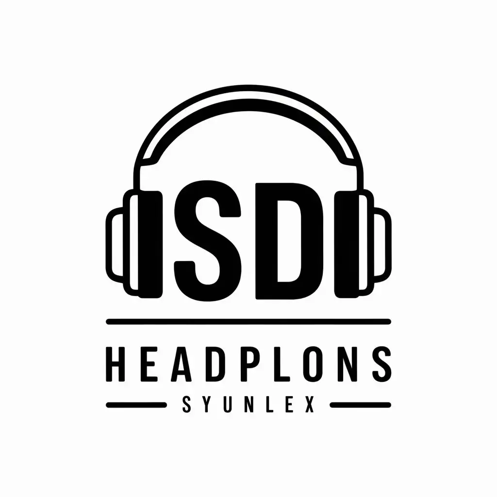 LOGO Design for SD Modern Vector Logo with Headphones on Clear Background