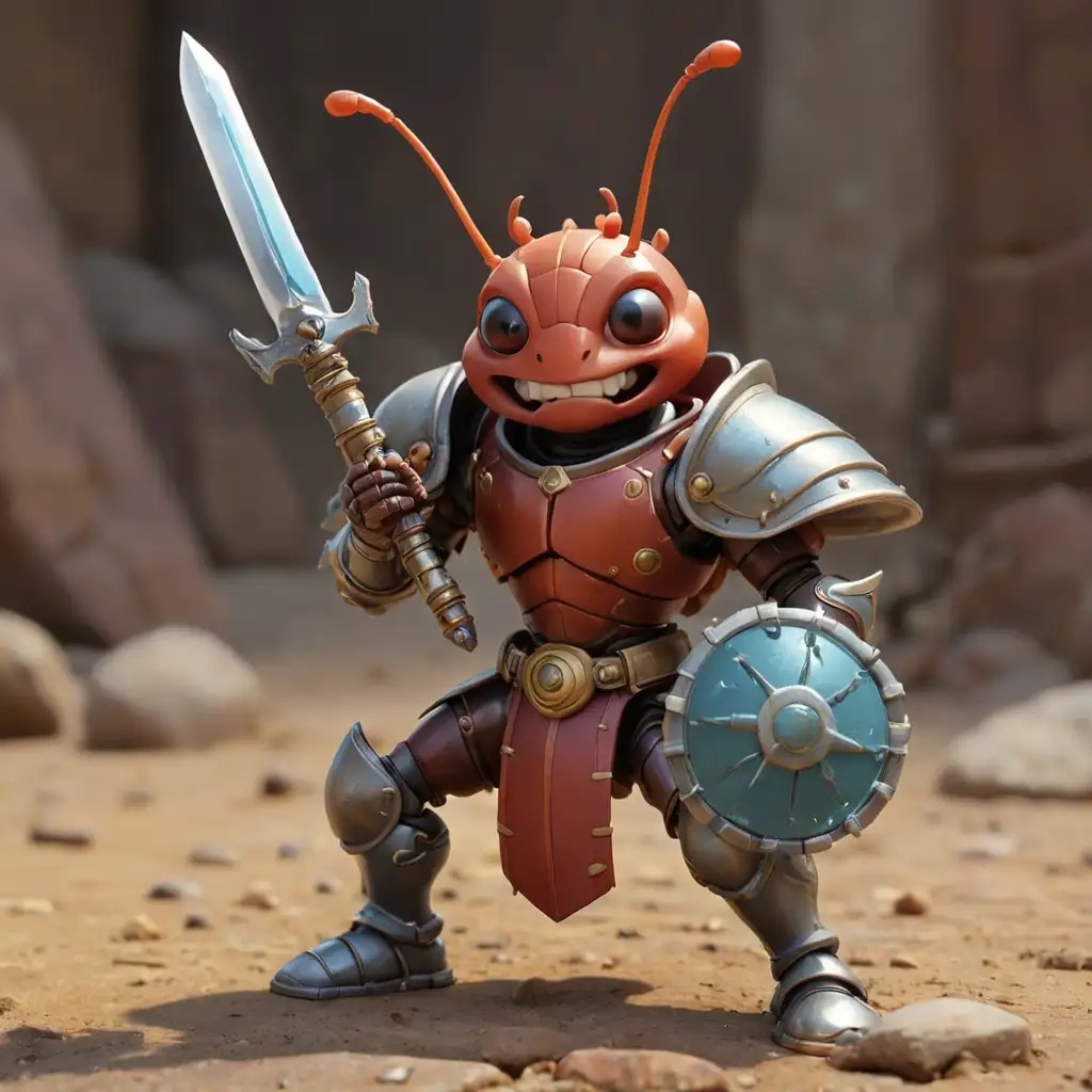 Ant Paladin with Toy Armor Shield and Sword