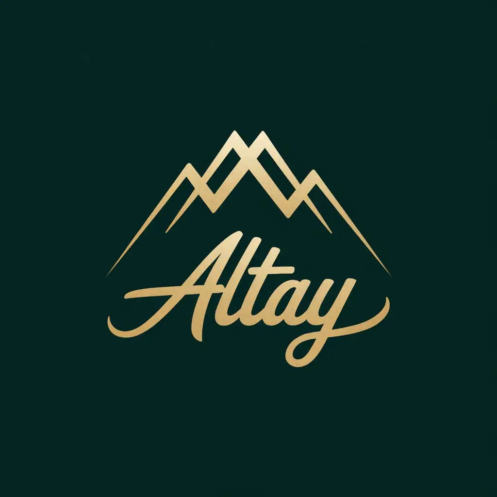 LOGO Design for ALTAY Dark Emerald Green Gold with Minimalist Luxury Restaurant Theme