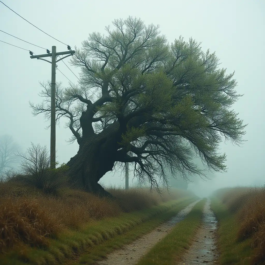 a tree got blown down by the wind