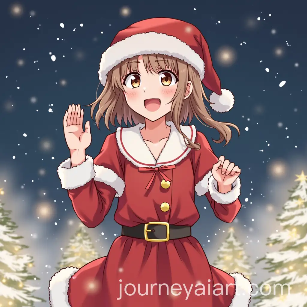 Anime-Character-Frieren-Celebrating-Christmas-in-Winter-Wonderland