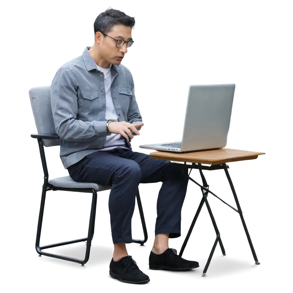 Man-Sitting-on-Chair-and-Watching-Computer-PNG-Image-for-Digital-Use