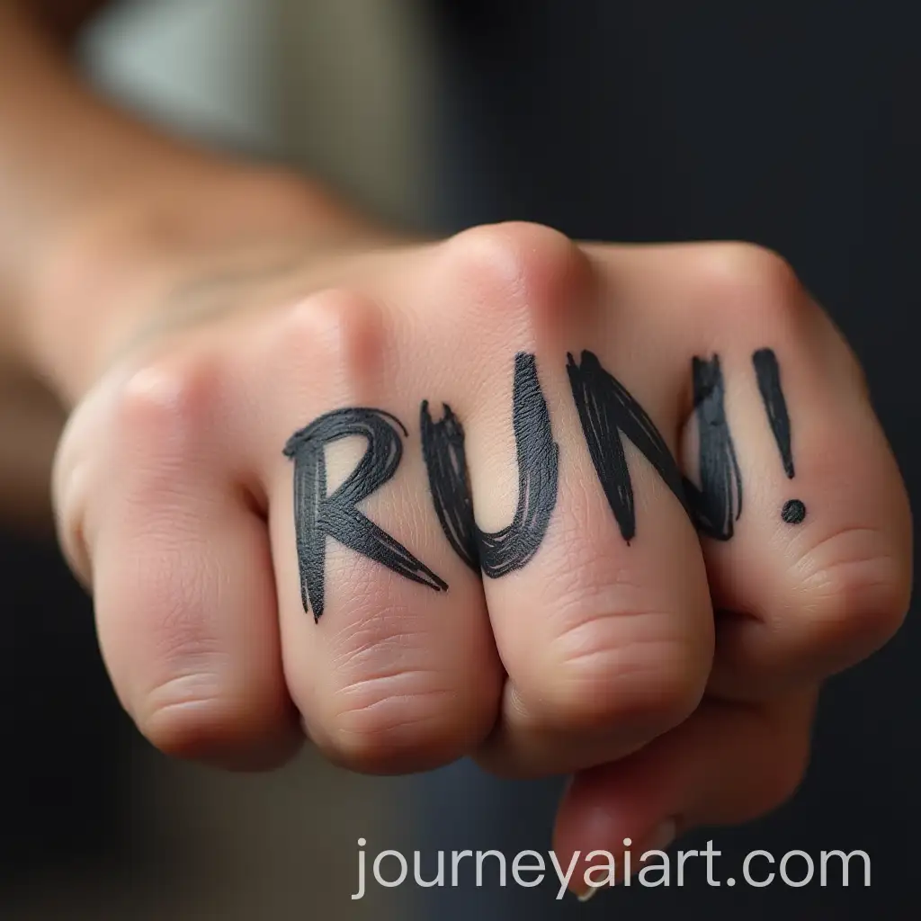 Knuckle-Tattoo-Design-with-RUN-Inscription