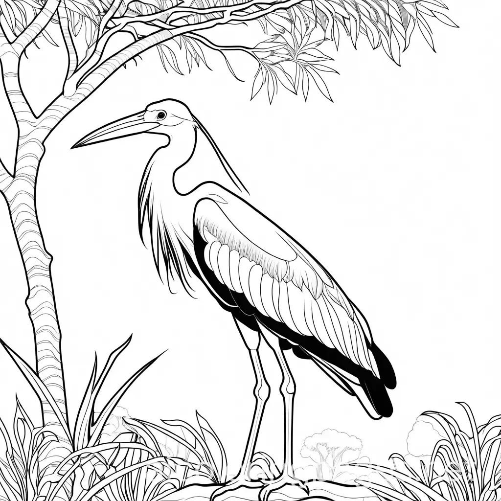 Marabou-Stork-Coloring-Page-African-Savannah-Wildlife-Illustration