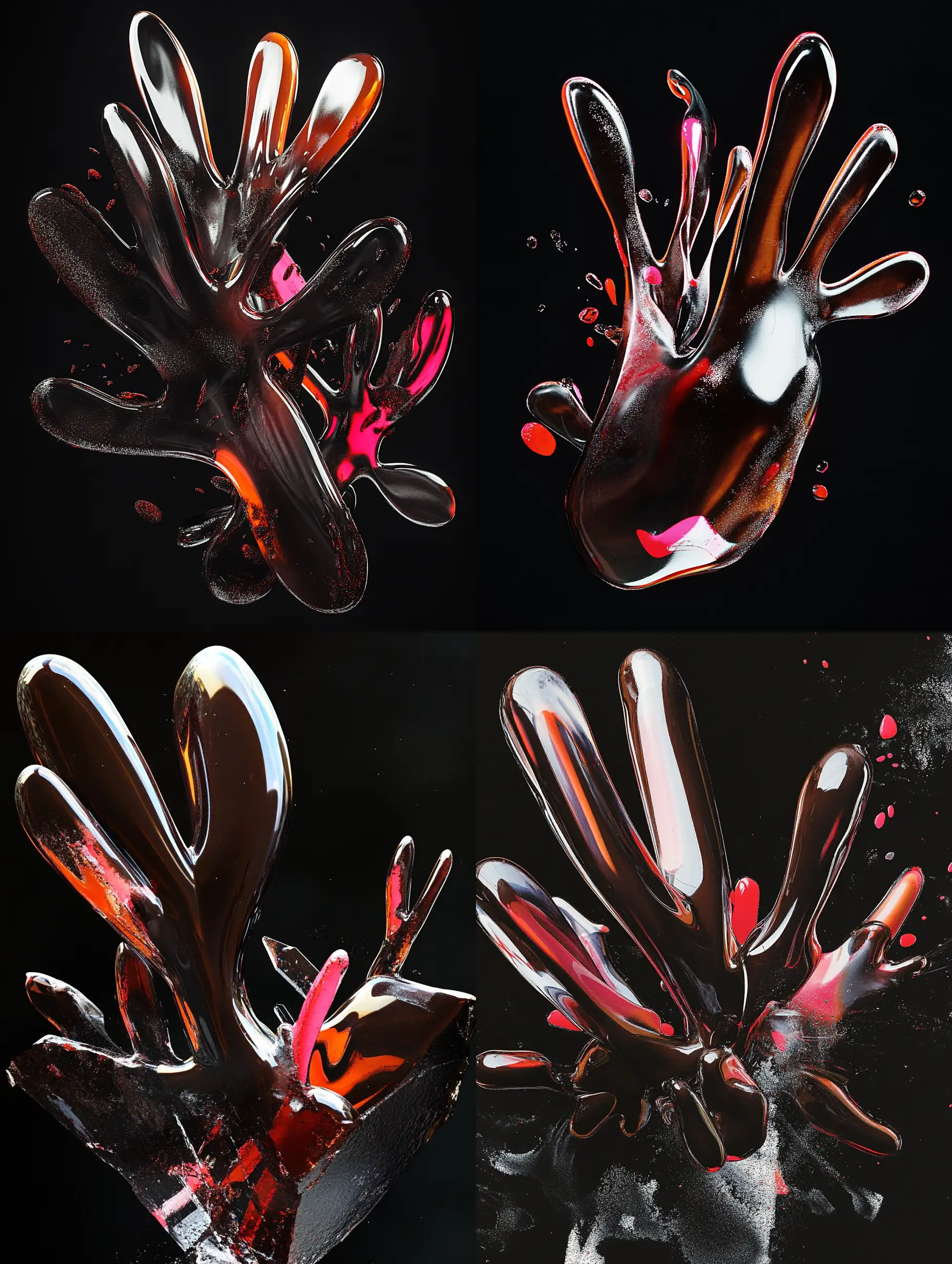 Surreal-Red-and-Black-Shards-on-a-Black-Background