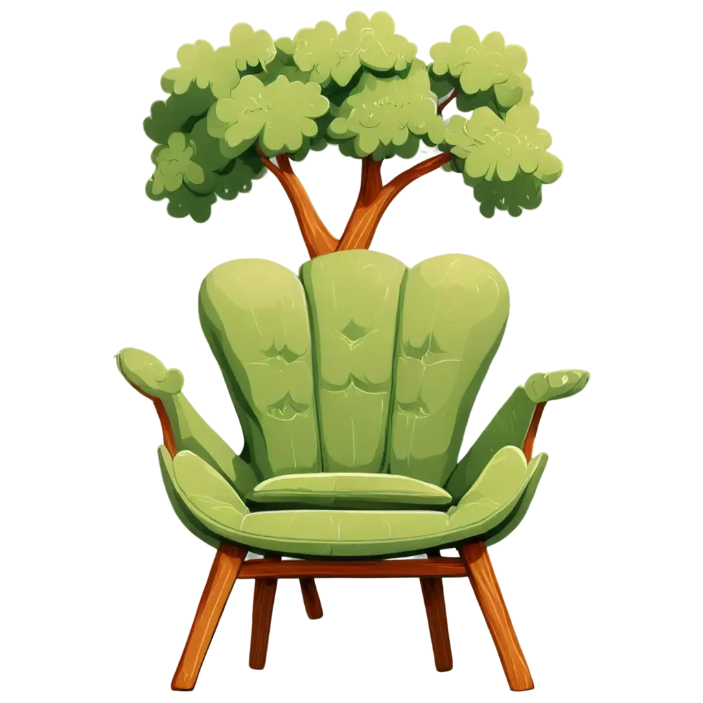 Cartoon-Style-ChairTree-PNG-Image-Creative-and-Whimsical-Art