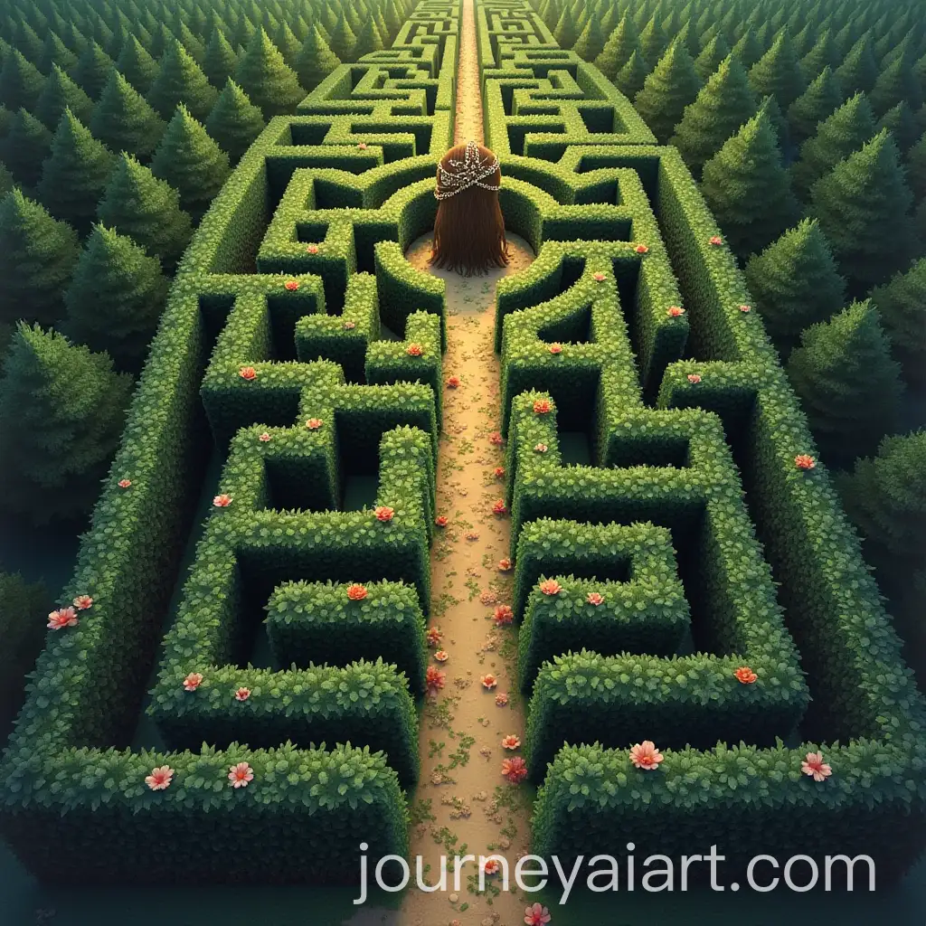 Wedding-Maze-with-Crowned-Woman-and-Traps