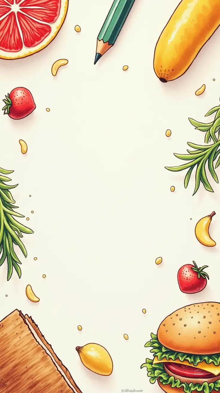 Colorful-Pencil-Style-Drawing-of-Food-Related-Background