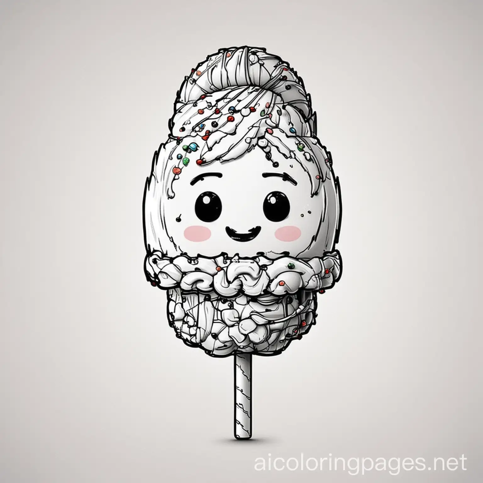 Anthropomorphic-Candy-Treats-Coloring-Page-on-Pure-White-Background