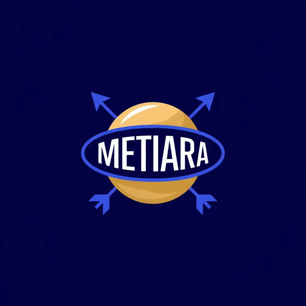 LOGO Design for Metiara Blue Gold Minimalist Pearl with Transformation Symbolism