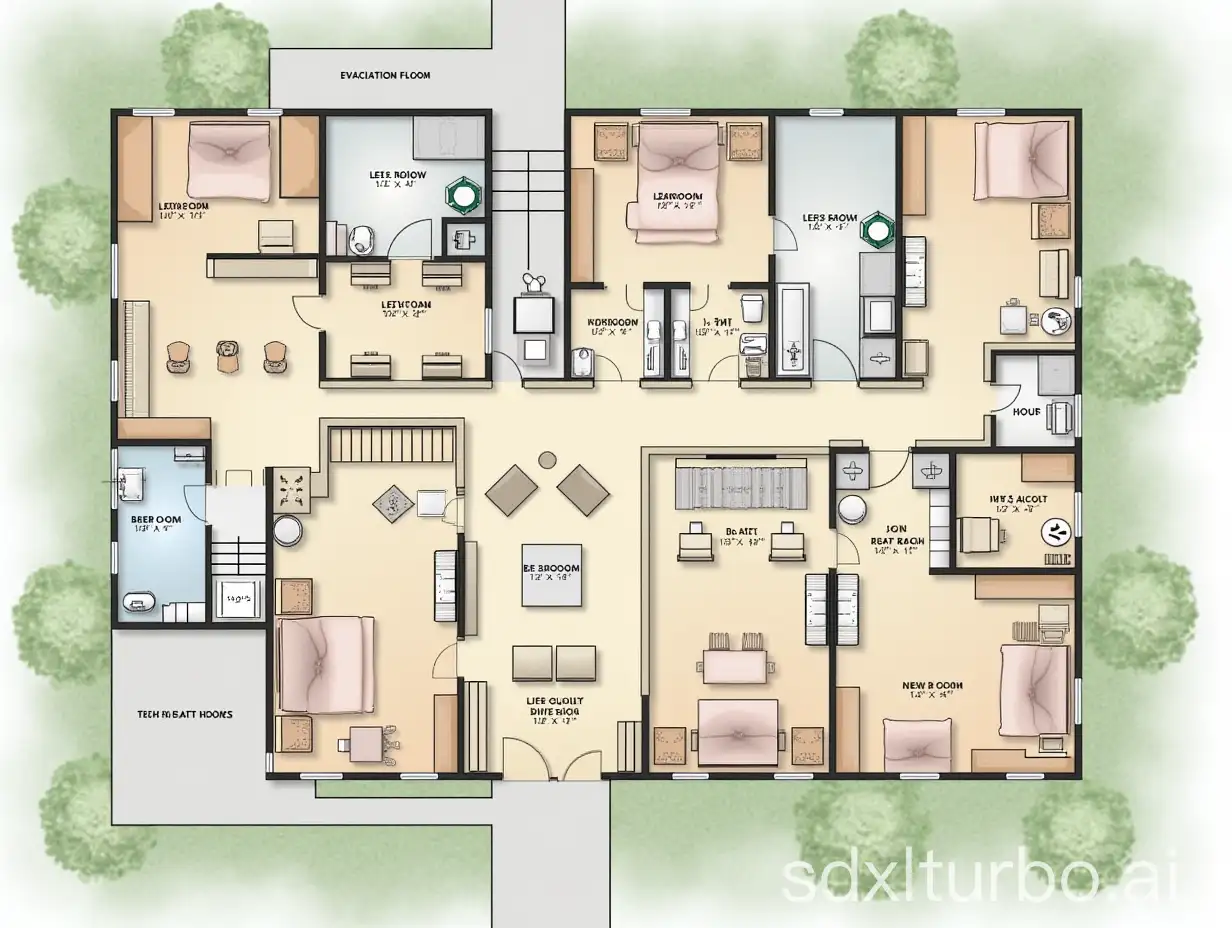 Detailed-Evacuation-Floor-Plan-for-a-Retirement-Home