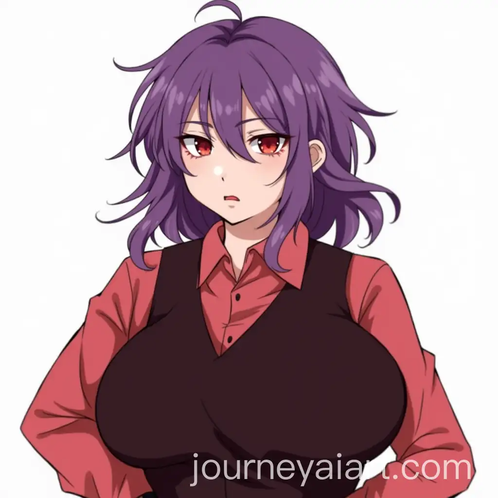 Serious-Female-Portrait-with-Red-Eyes-and-Purple-Hair