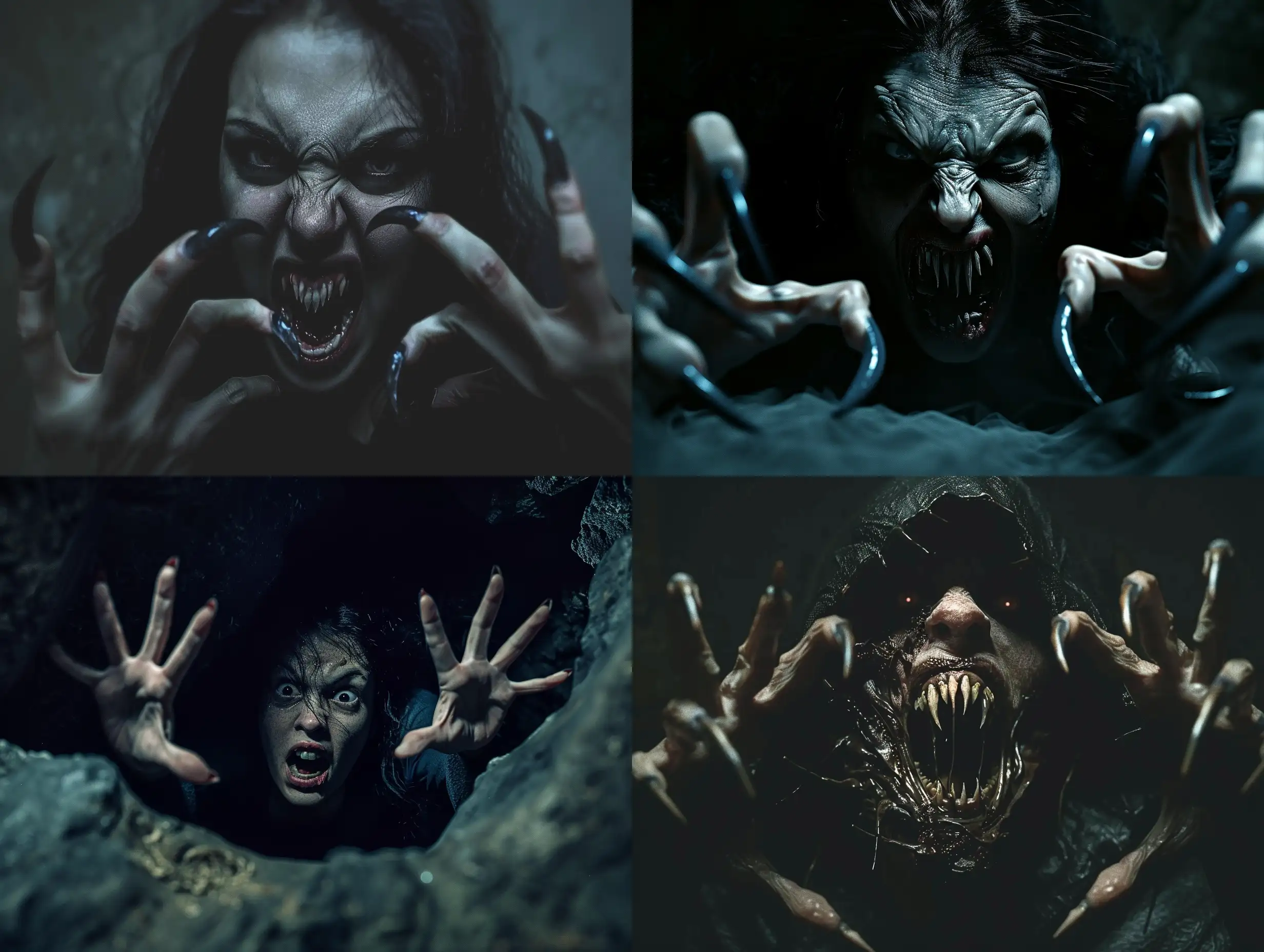 Eerie-Vampire-Woman-Emerging-from-Darkness-in-HyperRealistic-Scene