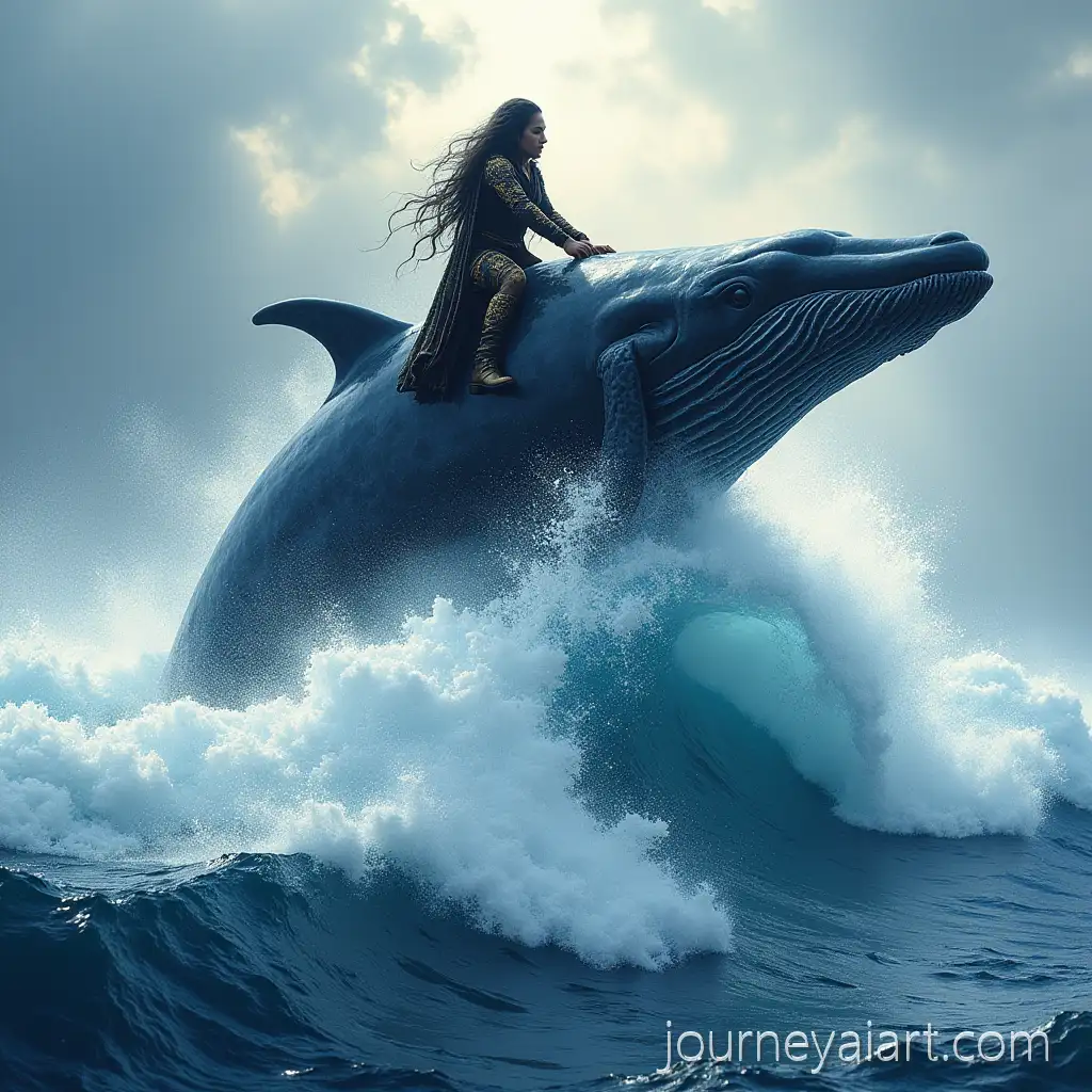 Paikea-Riding-a-Whale-in-Stormy-Weather-with-Maori-Design-Elements