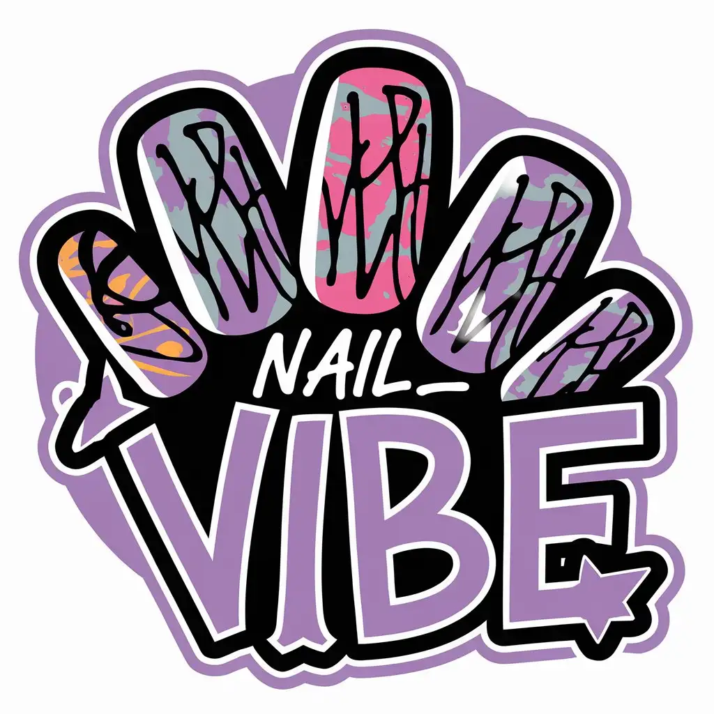 LOGO-Design-for-NailVibe-GraffitiInspired-Vector-for-Beauty-Spa-Industry