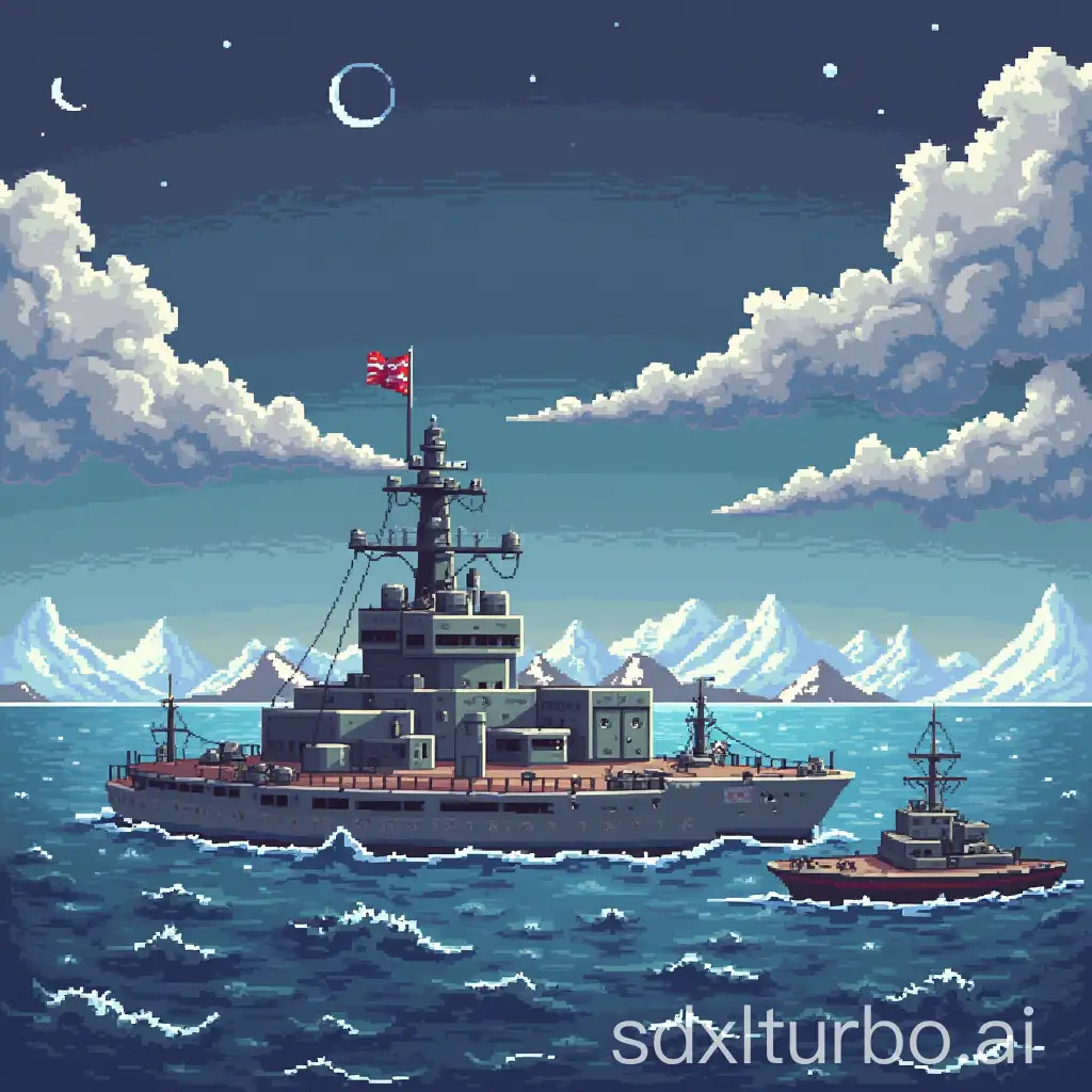 a 'falklands war' game in 16-bit pixel art style