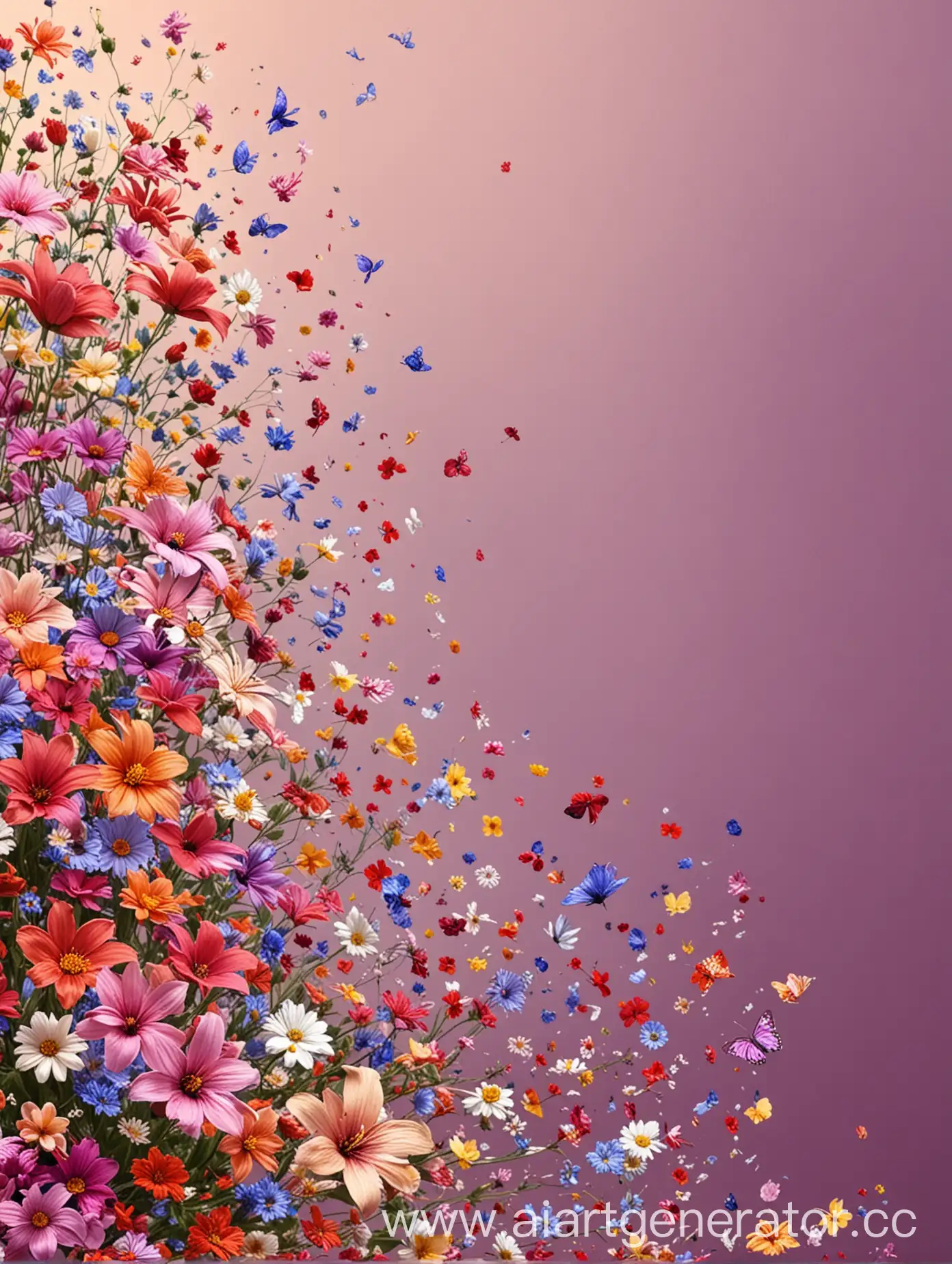 Flowers-Flying-Against-Vibrant-Pink-Background