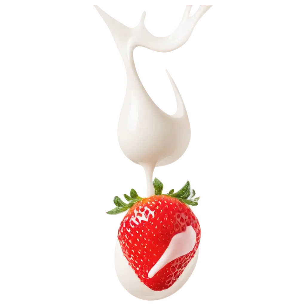 strawberry drop in the milk with splash