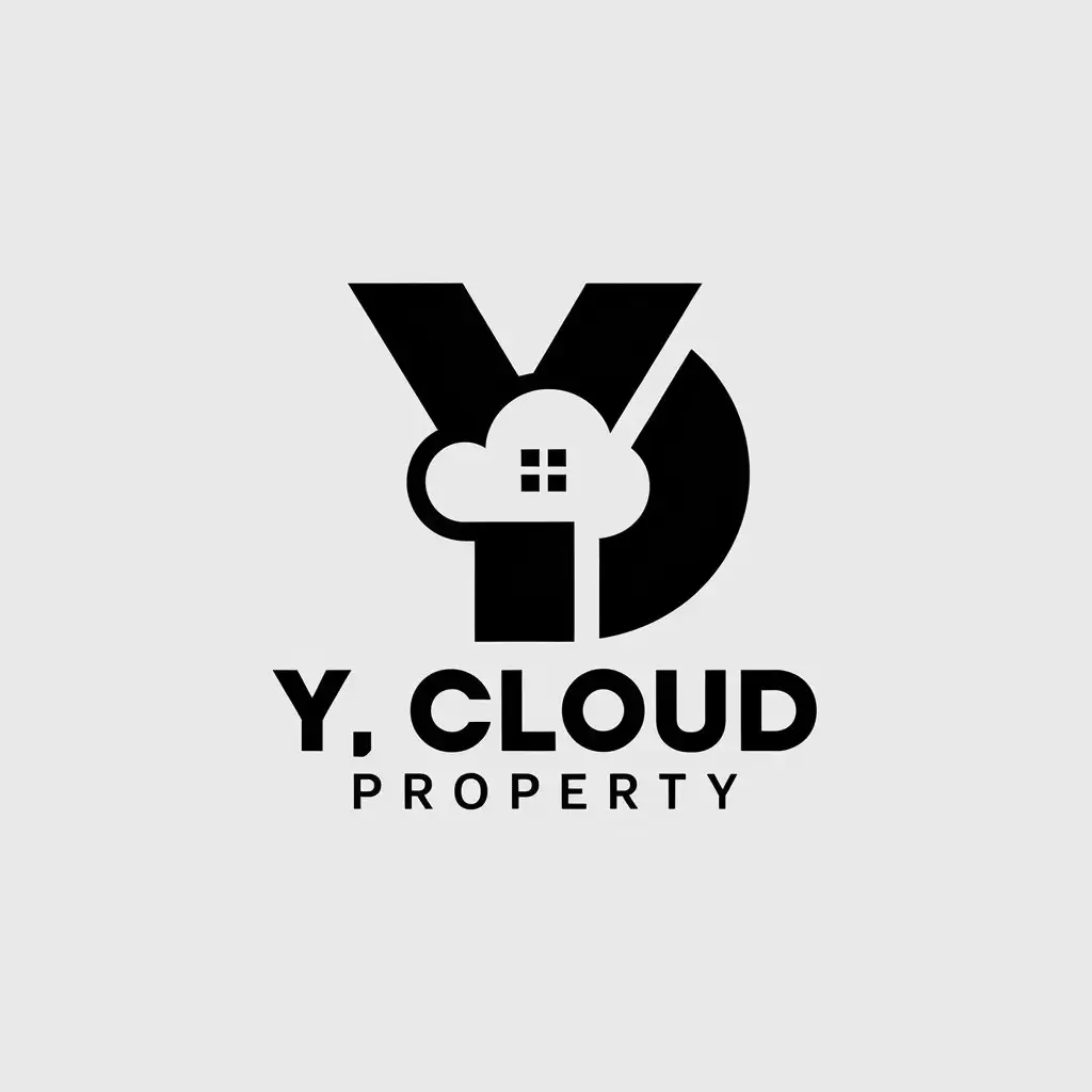 LOGO Design for YD Cloud Property Minimalistic Real Estate Theme with Y D and Cloud Symbols