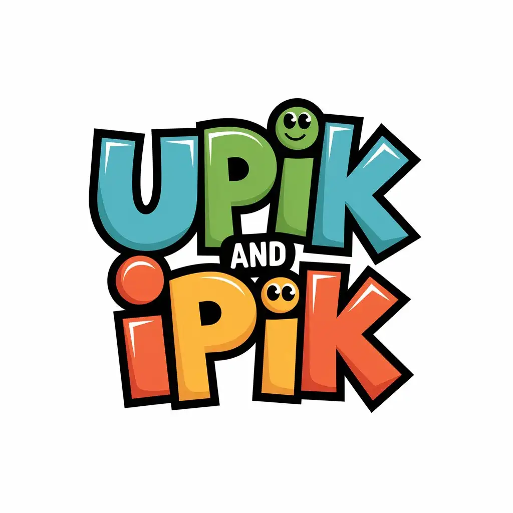 LOGO-Design-For-Story-Text-Upik-and-Ipik-with-Funny-Cartoon-Theme