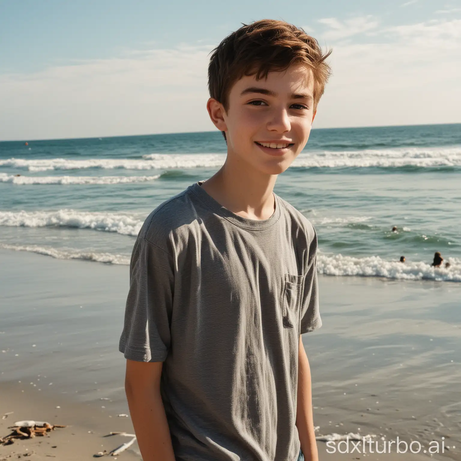 Teen-Boy-Enjoying-Sunset-at-Beach