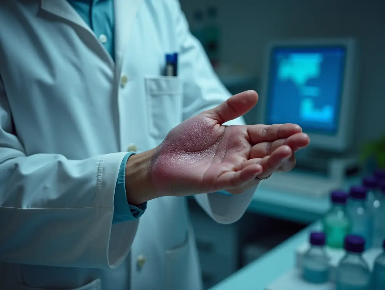 CloseUp-of-Frostbitten-Hand-in-Laboratory-Setting