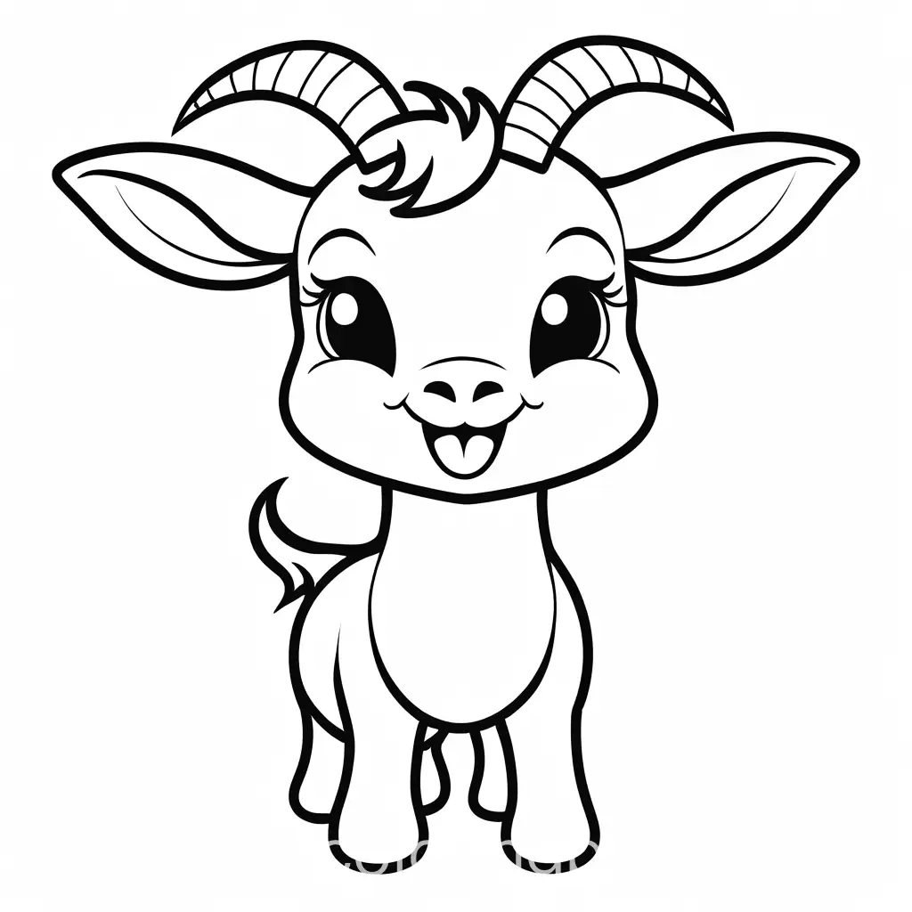 Happy-Cute-Goat-Smiling-Coloring-Page-for-Toddlers