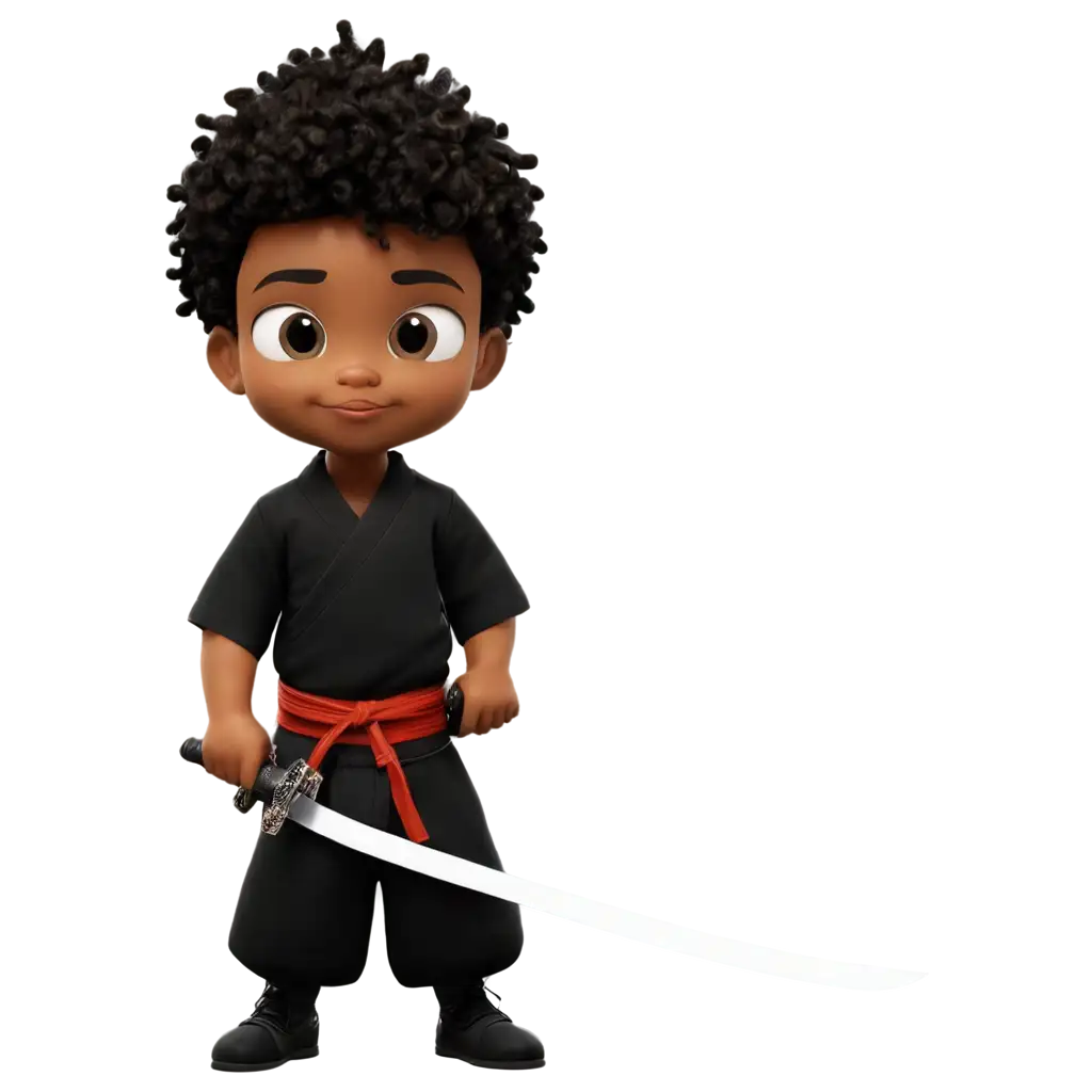 Dynamic-PNG-Image-of-a-Black-Boy-with-a-Katana-Explore-the-Artistry-and-Detail