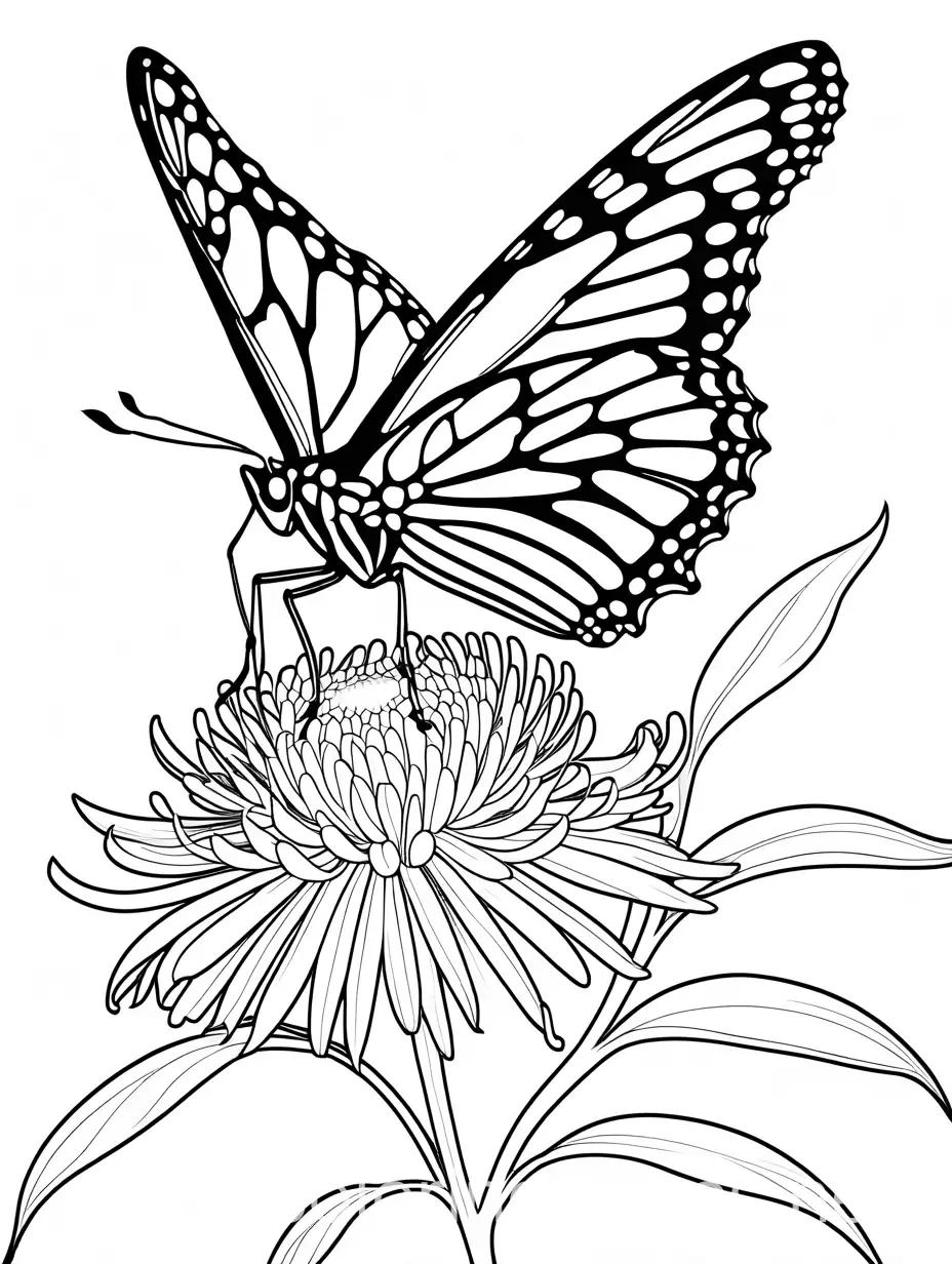 Majestic-Monarch-Butterfly-Coloring-Page