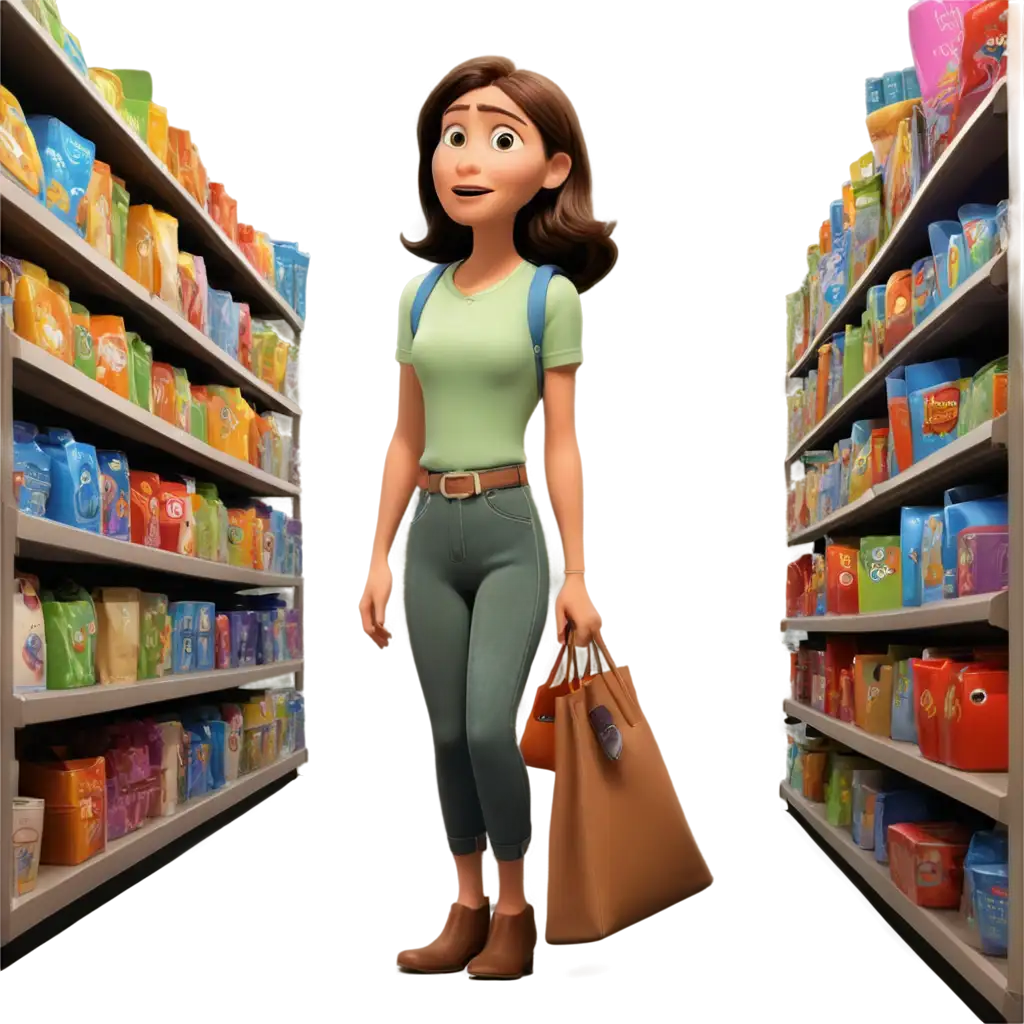 Pixar-Cartoon-Frustrated-Shopper-PNG-Colorful-Full-Scene-with-No-Crop-and-Transparent-Background