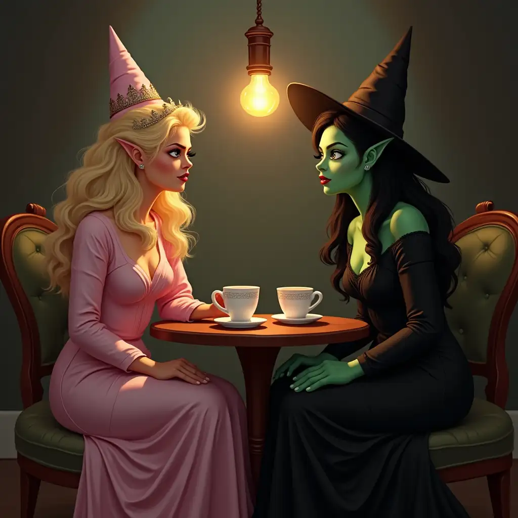 Two-Witches-Sharing-Coffee-Under-Warm-Light-in-a-Magical-Caf-Setting