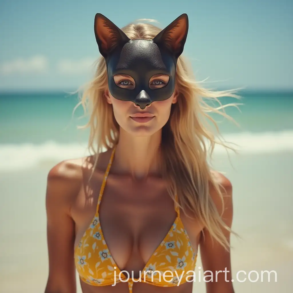 AI-Image-Prompt-ExpansionBlonde-Woman-in-Bikini-Wearing-Cat-Mask