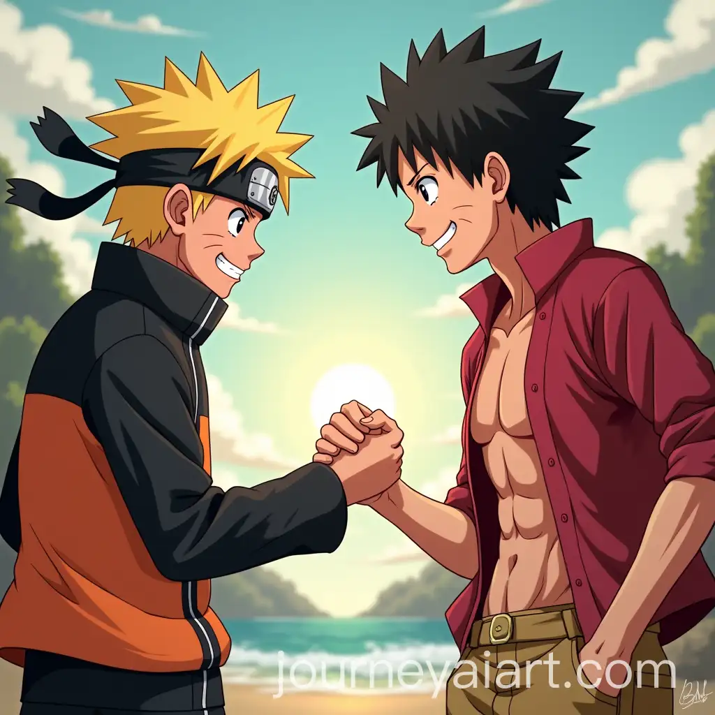 Naruto-Uzumaki-and-Luffy-Shake-Hands-Together