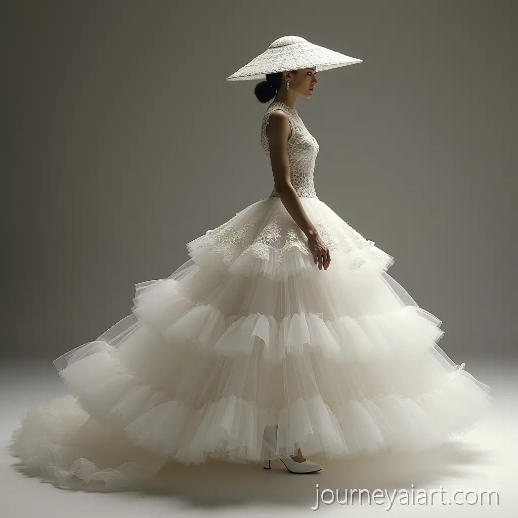Elegant-Tulle-Dress-with-Lace-Crinoline-and-Christian-DiorInspired-Ball-Gown-Featuring-WideBrimmed-Hat-and-Platform-Heels